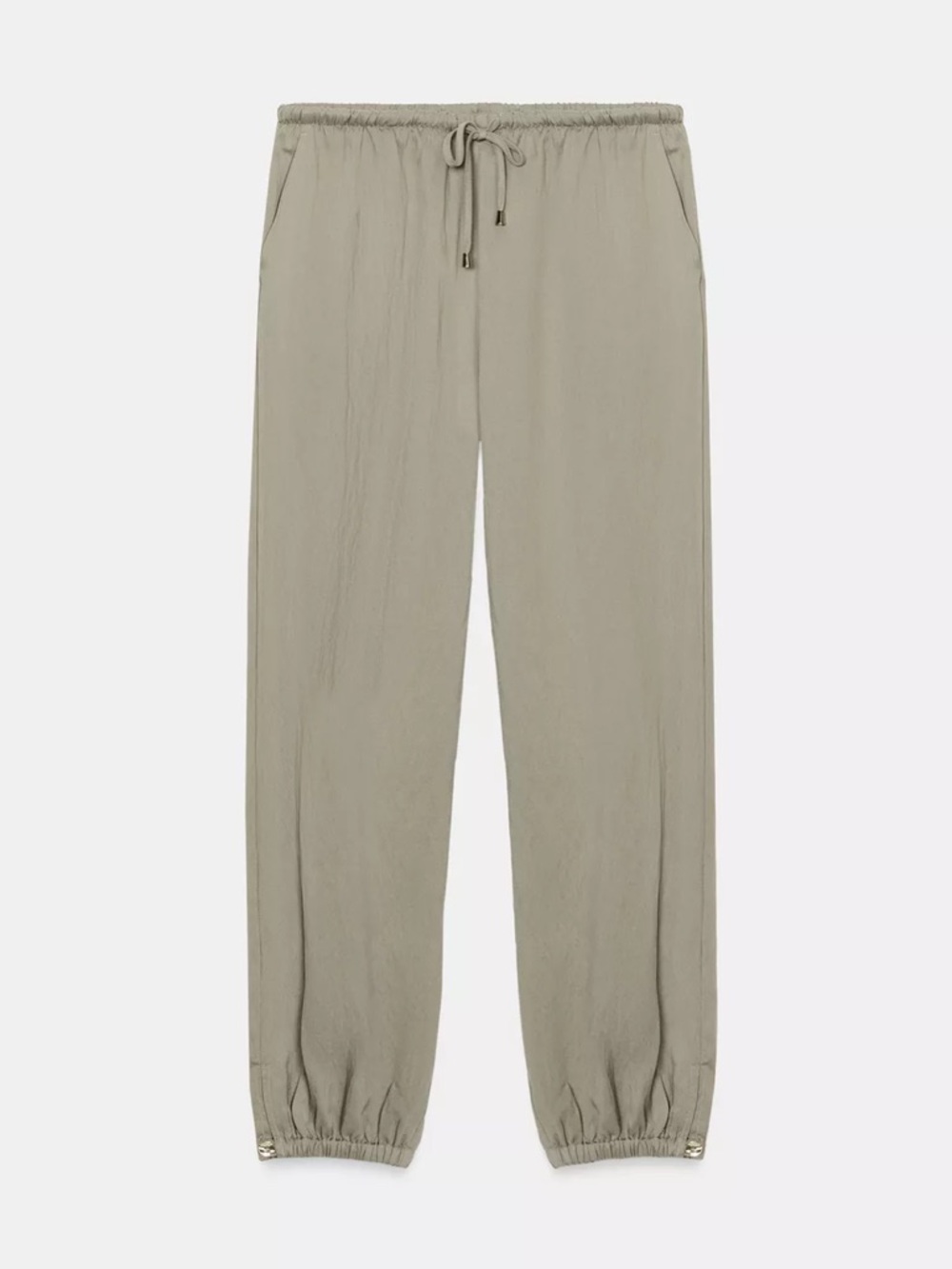 Women’s Pants with an adjustable elastic drawstring waist. Front pockets.